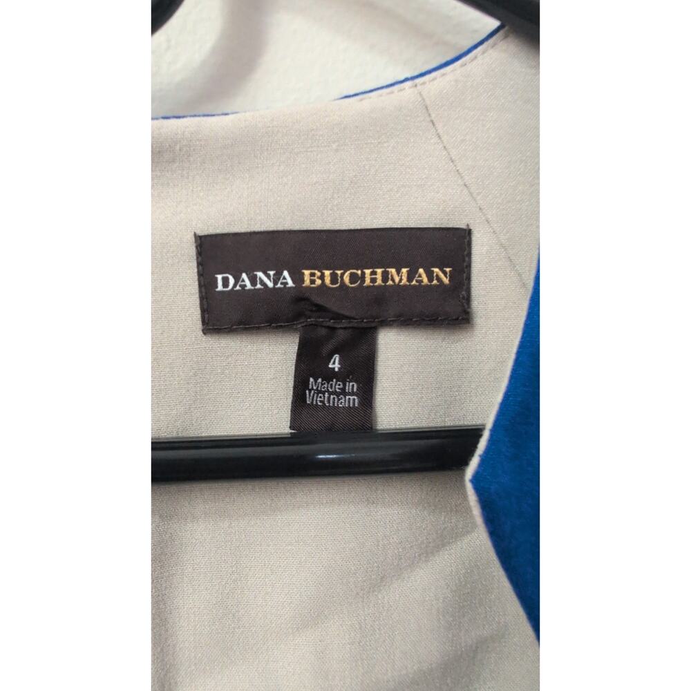 Dana Buchman Blue Cap Sleeve Sheath Dress Size 4 Career Office Wear Classic - Picture 3 of 4